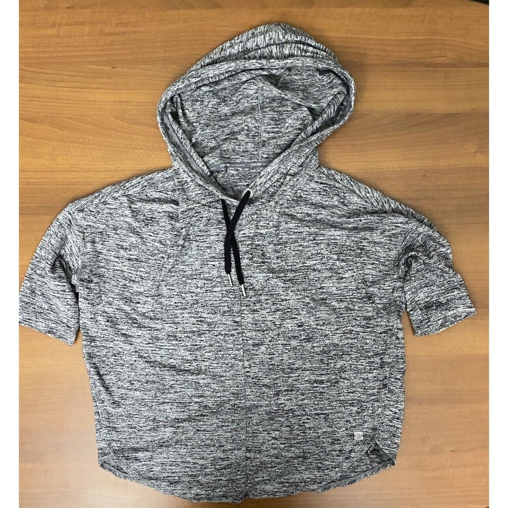 Calvin Klein Performance Hoodie Womens Large Half Sleeve Stretch Gray